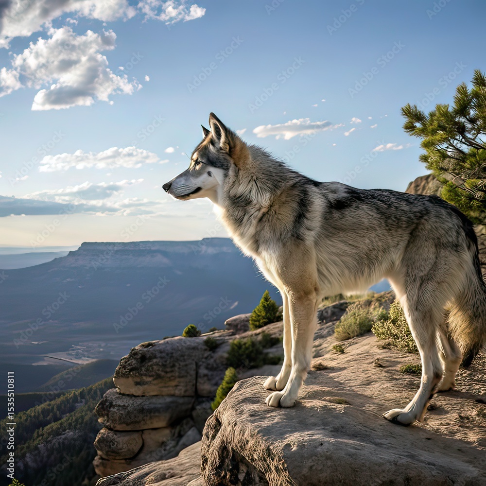 Fototapeta premium wolf in the snow