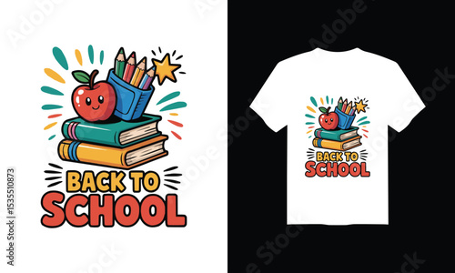 Colorful Back to School T-Shirt Design – Perfect for Kids and Students
