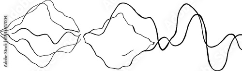 Abstract line art illustration of ripple grid patterns for modern design
