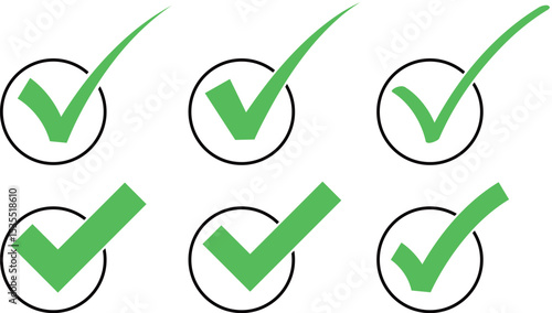 イラスト素材：チェックマークのベクター素材　 check mark  icon set.