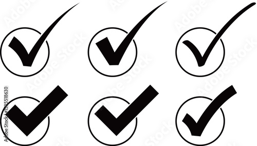 イラスト素材：チェックマークのベクター素材　 check mark  icon set.