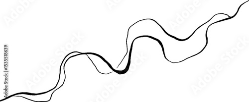 Abstract line art illustration of squiggle path for creative design