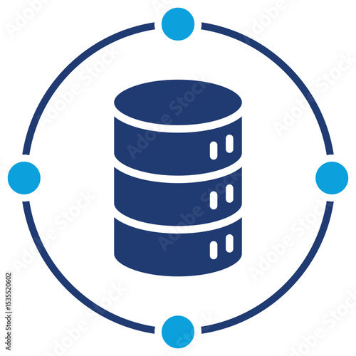 Data Warehousing Flat Blue Icon