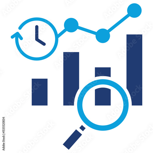 Real Time Analytics Flat Blue Icon