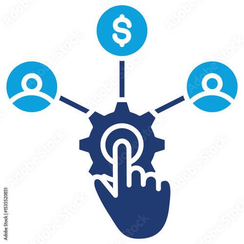 Resource Allocation Flat Blue Icon
