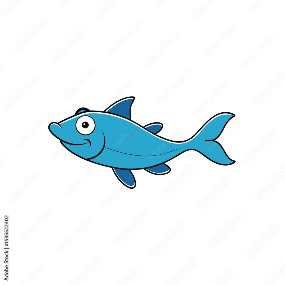Fototapeta premium vector illustration of a cartoon fish