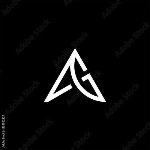 Monogram Letter AG Or GA logo design featuring a sleek and clean shape.