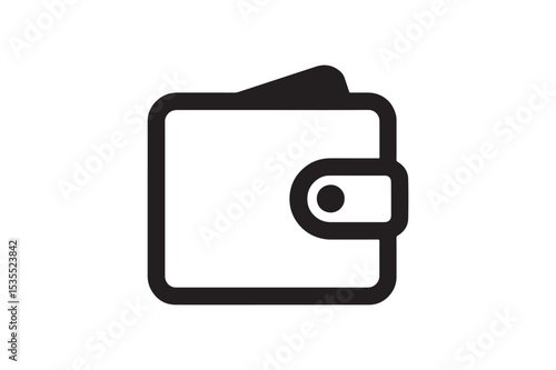 Wallet silhouette vector with white background