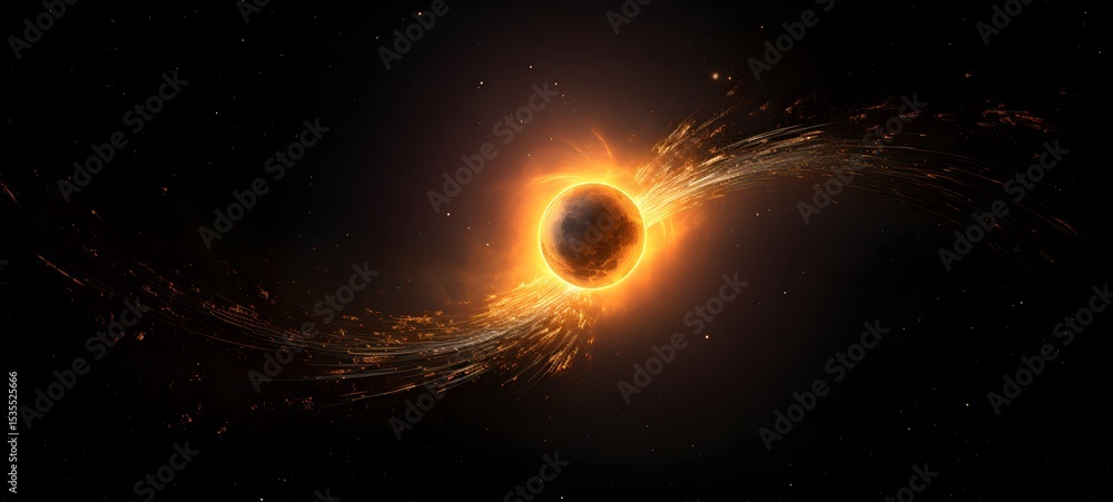 Obraz premium galaxy version of Crescent sun World,ai generative