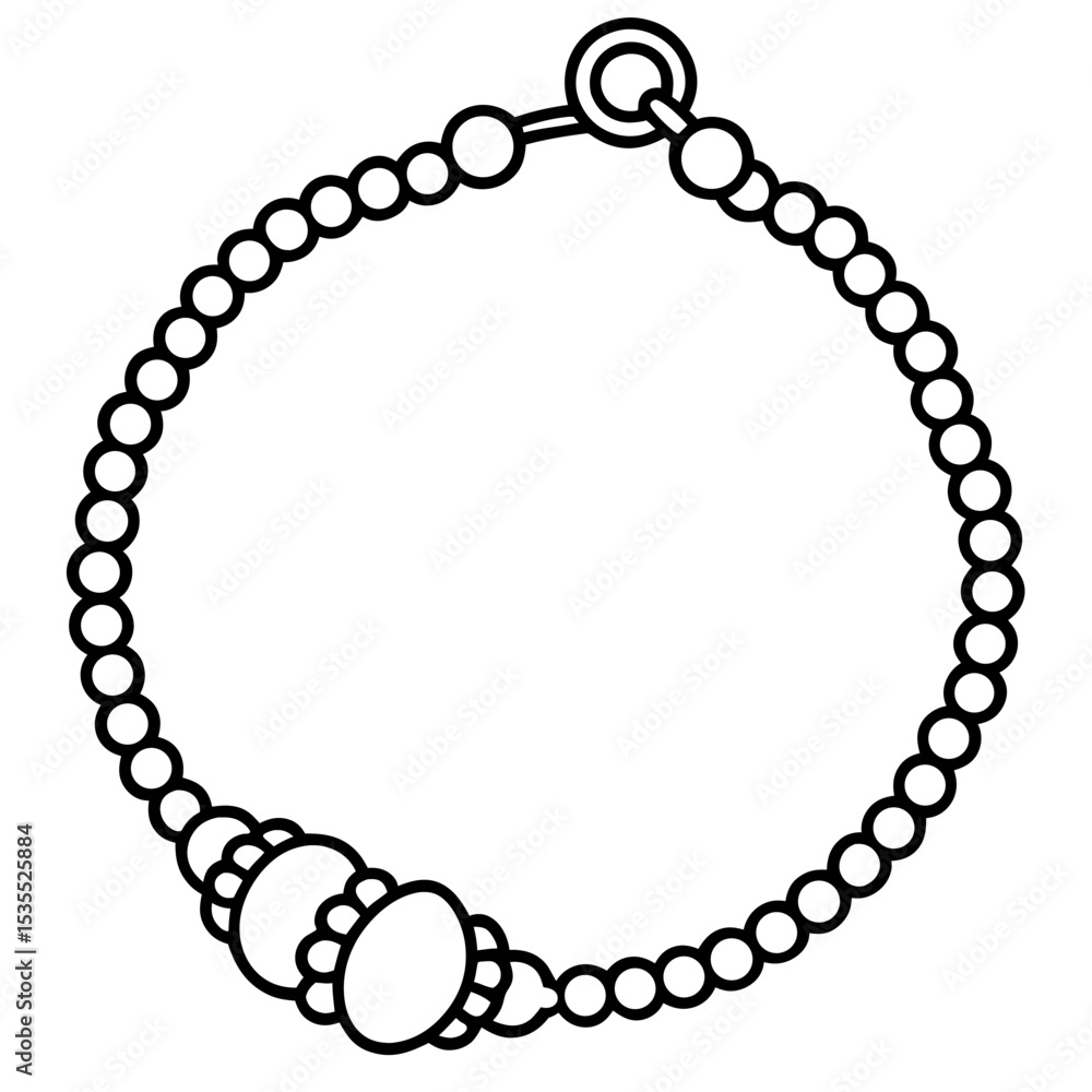 Charm bracelet line art vector Charm bracelet line art vector