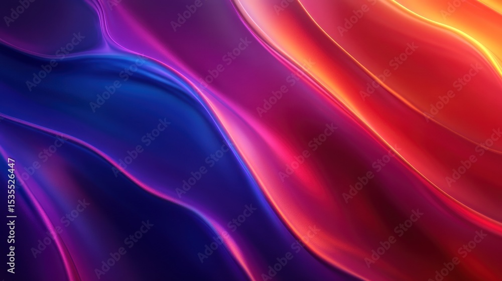Fototapeta premium Abstract waves of vibrant colors in a mesmerizing digital artwork background