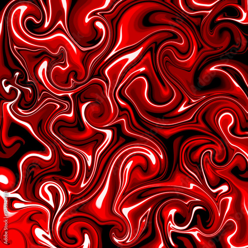Abstract Red Swirls and Flowing Patterns