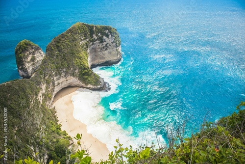 a view on kelingking beach on nusa penida, bali indonesia is very beautiful