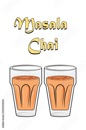 Chai or tea vector, Indian Masala Chai Vector Art