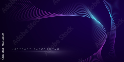 abstract neon gradient wavy lines on dark background