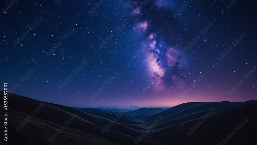 Fototapeta premium Mountain sunset with clouds over a peaceful rural landscape