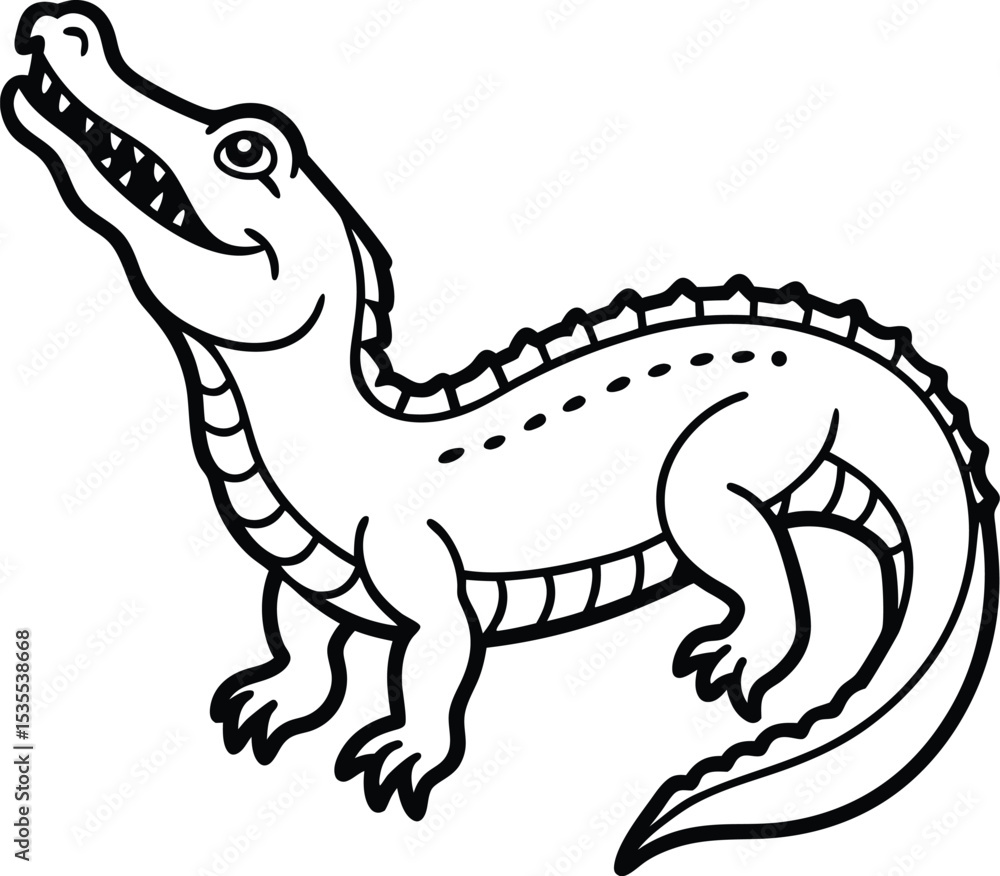 Fototapeta premium vector illustration of cartoon crocodile