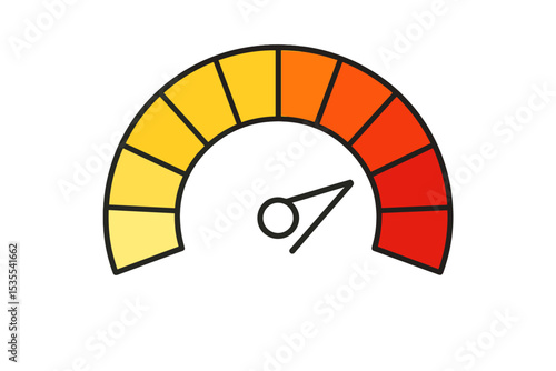 Gauge displaying various levels from low to high, indicating potential measurement or status in analytical context