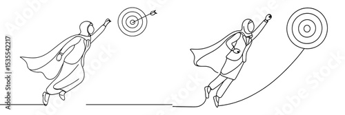 Illustration of a determined person reaching for a target, symbolizing ambition and goal achievement