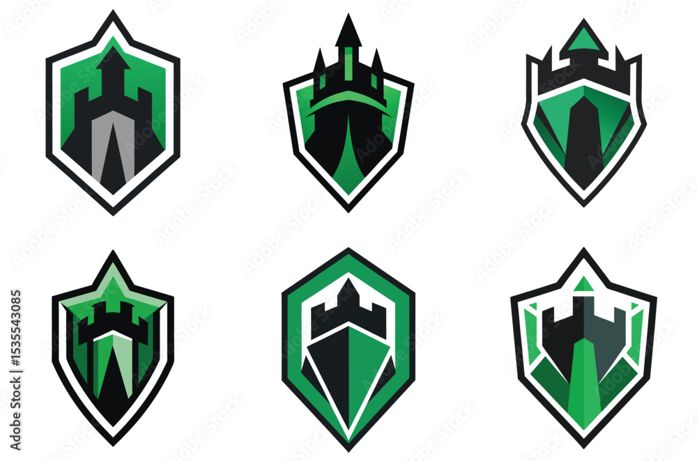 Obraz premium shield icons set