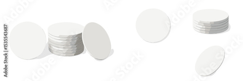 Stacked white circular coasters on a flat surface, perfect for protecting furniture while enhancing dining aesthetics in casual settings