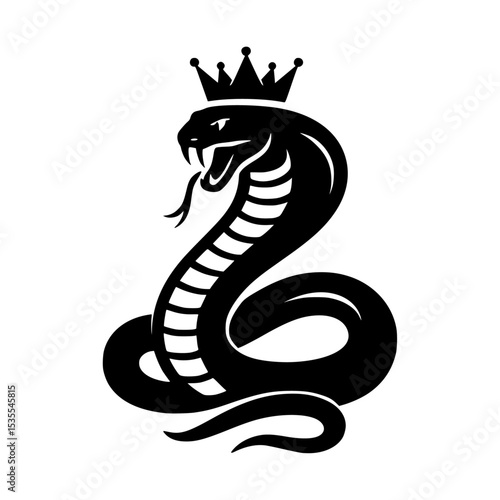 Silhouette of a cobra snake with a crown