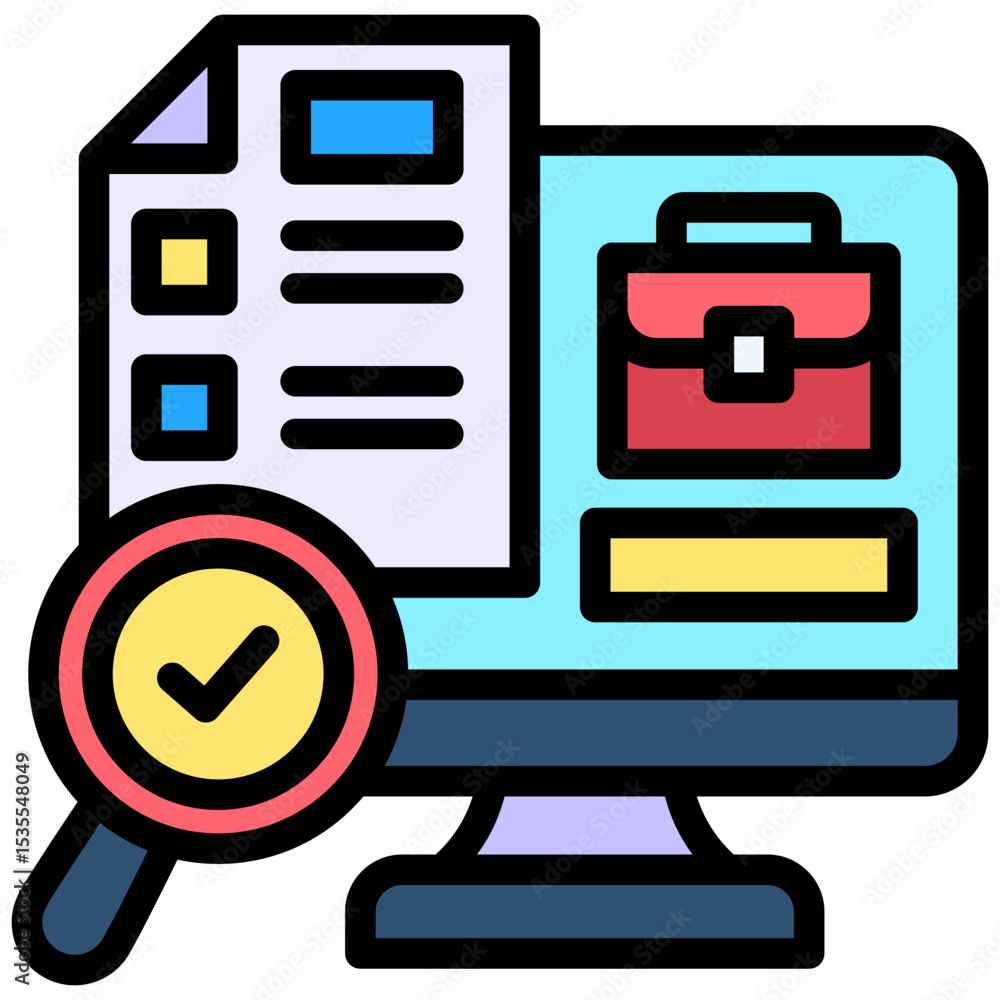 Fototapeta premium Online Job Search icon