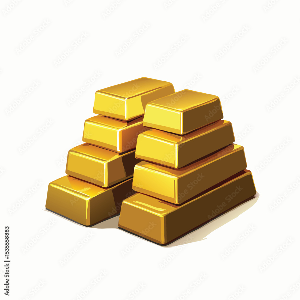 Stacked golden bars representing wealth success and financial stability vector illustration Stacked golden bars representing wealth success and financial stability vector illustration