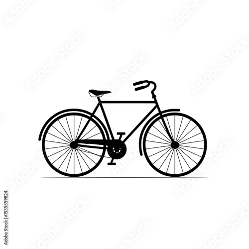 Minimalist Black and White Line Art Bicycle Illustration A Vintage Cycle Design