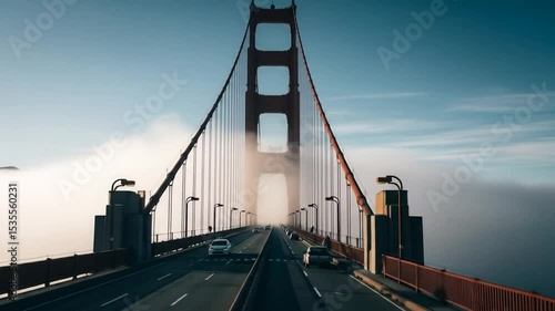 Driving Across the Golden Gate Bridge in Fog