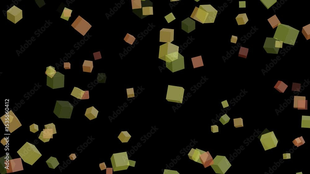 Animation cube particles flying on black Background,Smooth cube Particle Movement in Black Space Animation cube particles flying on black Background,Smooth cube Particle Movement in Black Space