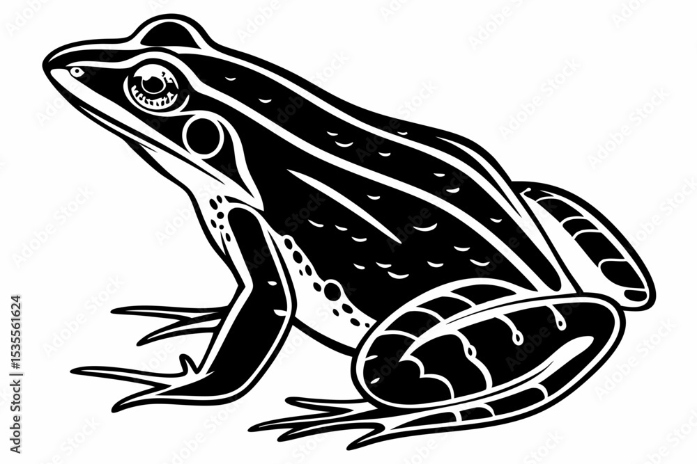 Naklejka premium wood frog sihouette black vector