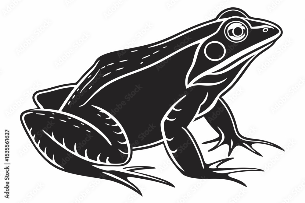 Naklejka premium wood frog sihouette black vector