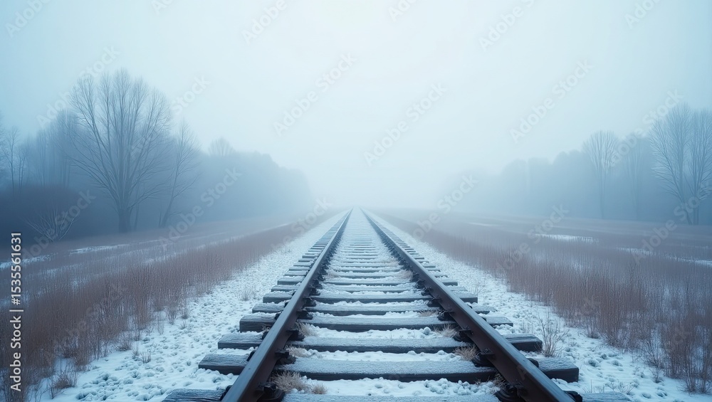 Fototapeta premium railway in fog