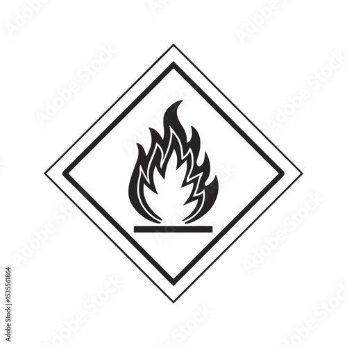 Flammable symbol line. Adobe Illustrator Artwork