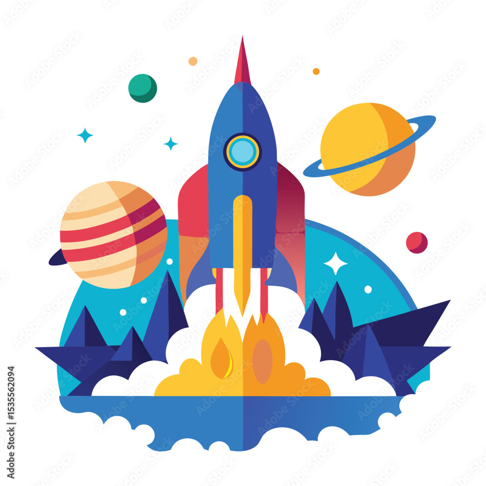 Fototapeta premium Abstract rocket launch