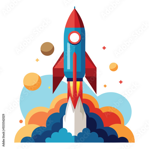 Abstract rocket launch