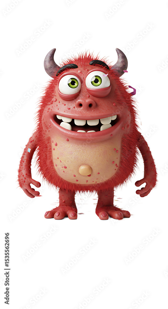 Cartoon Illustration of a Funny Red Monster png, isolated on trasparent background Cartoon Illustration of a Funny Red Monster png, isolated on trasparent background
