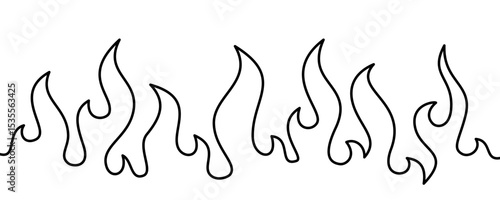 Abstract Fire Background. Fire outline. Fire flame continue line. Abstract flame Background. doodle fire background.