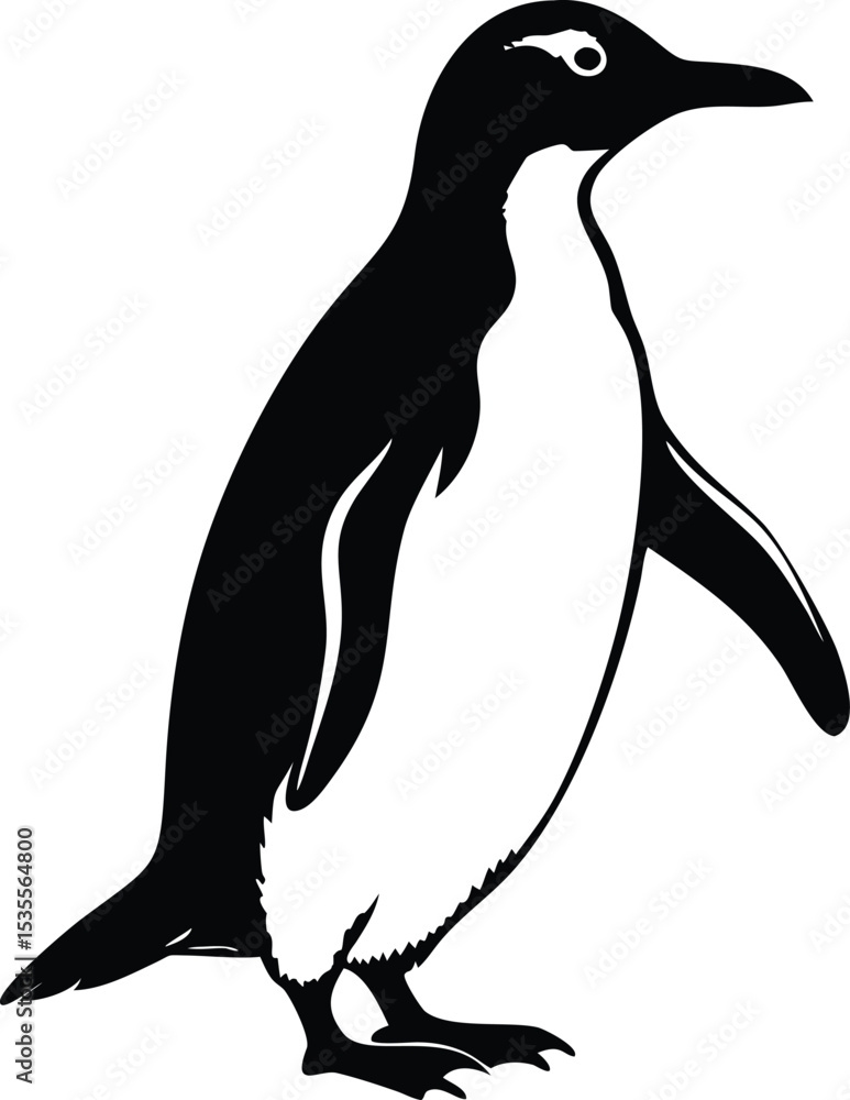 Obraz premium Penguin vector silhouette graphic for wildlife art and design