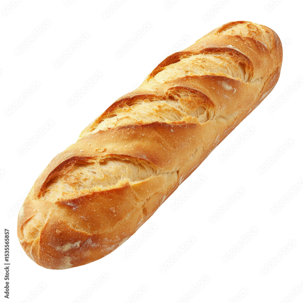 Freshly baked baguette with golden crust and soft interior, perfect for sandwiches or as side. Enjoy aroma and texture of this classic bread Freshly baked baguette with golden crust and soft interior, perfect for sandwiches or as side. Enjoy aroma and texture of this classic bread