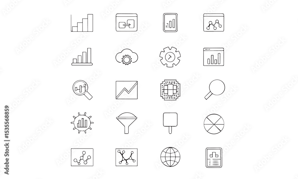 Data center icon set Data center icon set