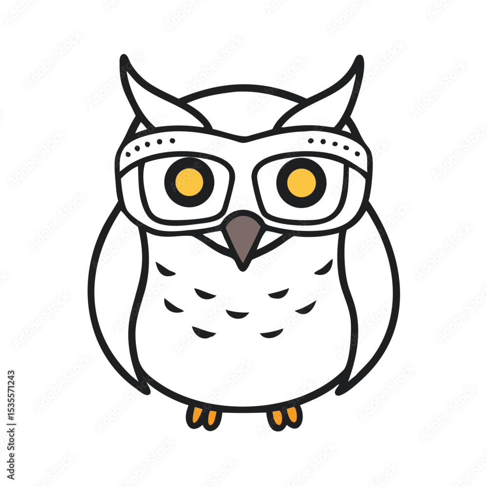 Fototapeta premium Owl Explores Virtual Reality With Large Curious Eyes and Stylish Glasses