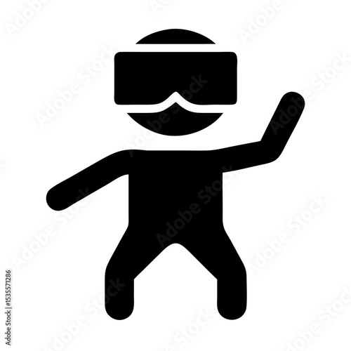 Person Engages in Immersive Virtual Reality Experience in Vibrant Environment