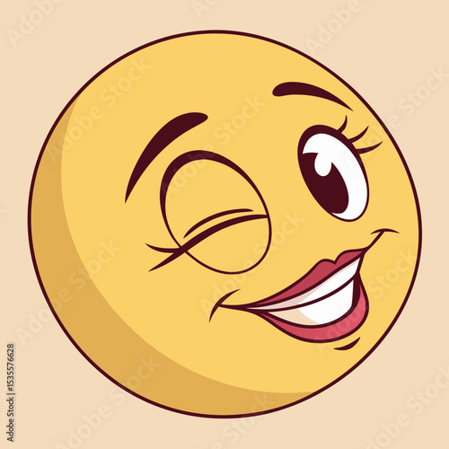 Wink face emoji with flirty expression
