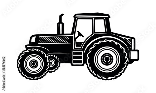 Farm Machinery Silhouette Vector Harvest Tools and Rural Equipment Clipart Design