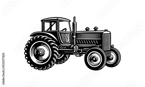 Farm Machinery Silhouette Vector Harvest Tools and Rural Equipment Clipart Design