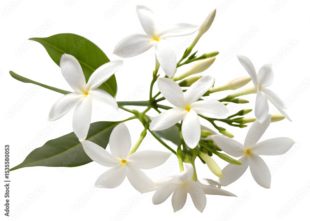 Fototapeta premium Night flowering jasmine on transparent background