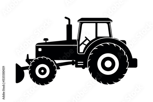 Agricultural Machinery Silhouette Clipart Farming Equipment and Tractor Vector Design