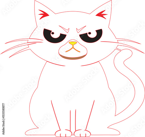 Grumpy Cat Illustration A Cute and Angry Feline Design